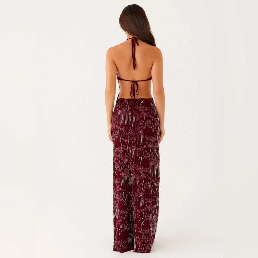 ALL FOR LOVE BEADED OCEANUS ANNIES DRESS BURGUNDY Elegant Evening Gown REVOLVE - Picture 5 of 11
